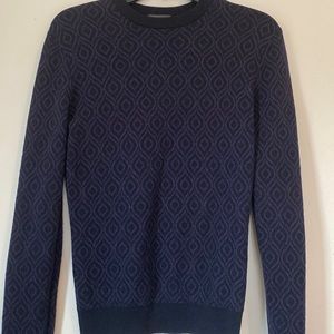 H&M 100% Merino Wool Dark Blue Sweater Size XS